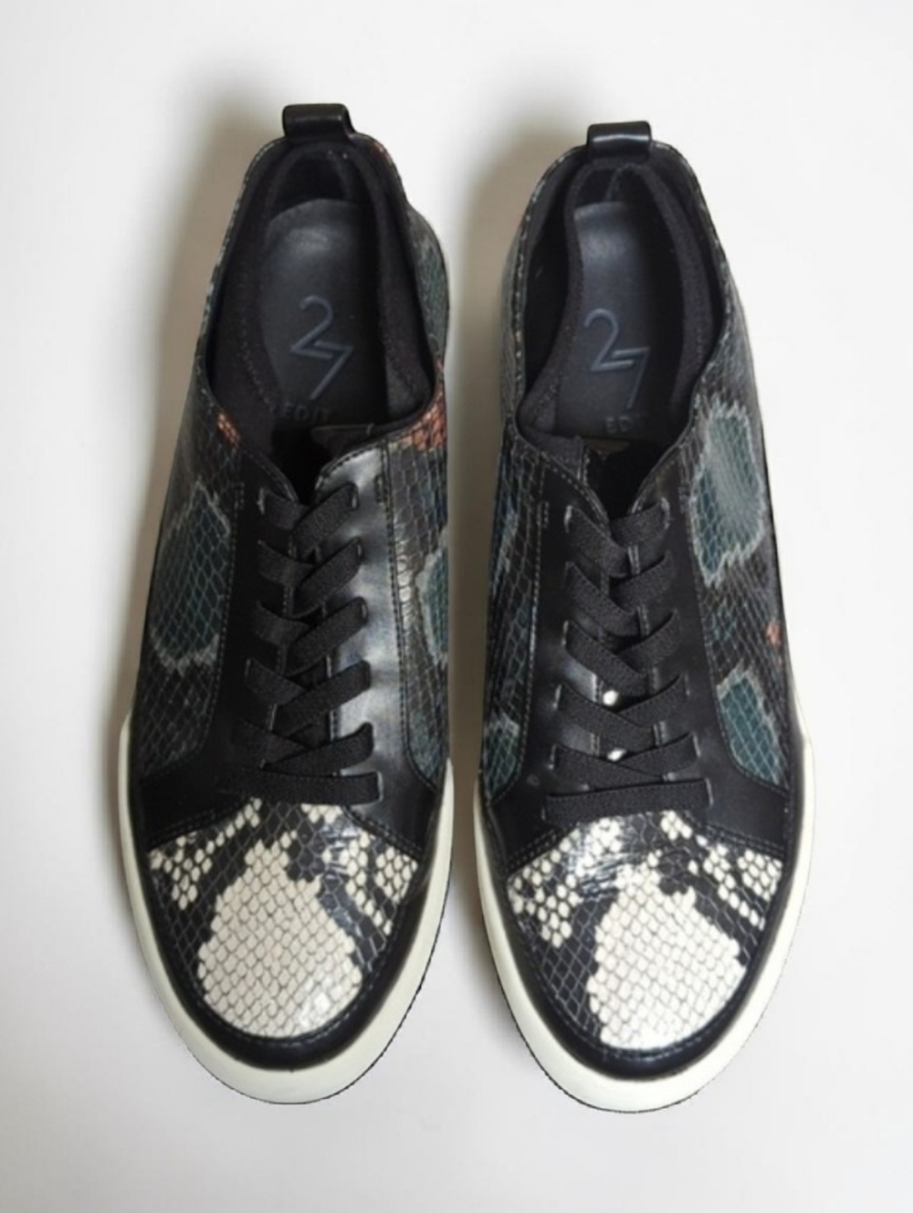 27 Edit Naturalizer Valarie Leather Snake Print Sneaker Shoes Women's Size 6.5M